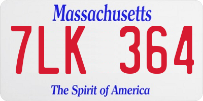 MA license plate 7LK364