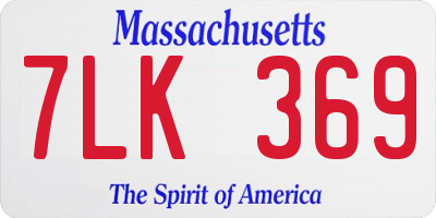 MA license plate 7LK369