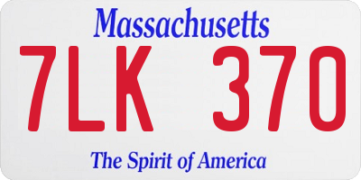 MA license plate 7LK370