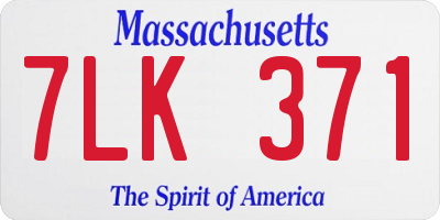 MA license plate 7LK371