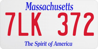 MA license plate 7LK372