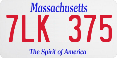 MA license plate 7LK375