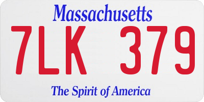 MA license plate 7LK379