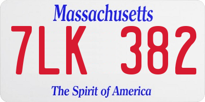 MA license plate 7LK382