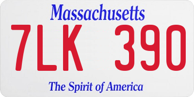 MA license plate 7LK390