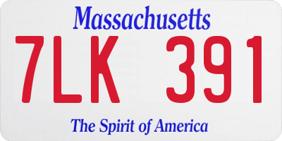 MA license plate 7LK391