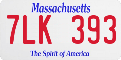 MA license plate 7LK393