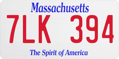 MA license plate 7LK394