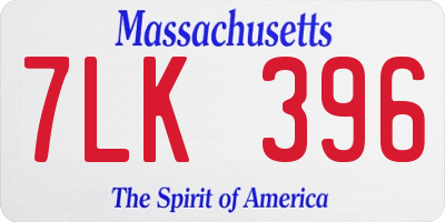 MA license plate 7LK396