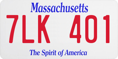 MA license plate 7LK401