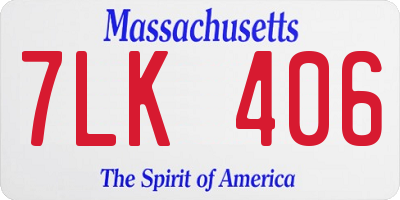 MA license plate 7LK406
