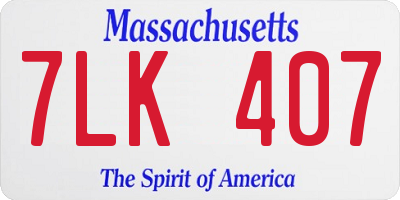 MA license plate 7LK407