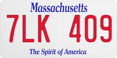 MA license plate 7LK409