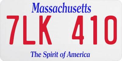MA license plate 7LK410