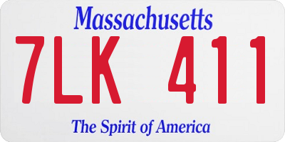 MA license plate 7LK411