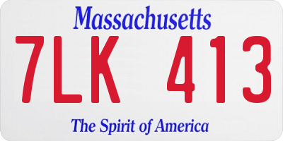 MA license plate 7LK413