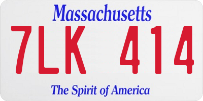 MA license plate 7LK414