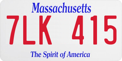 MA license plate 7LK415