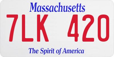 MA license plate 7LK420