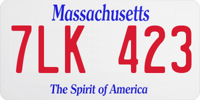 MA license plate 7LK423