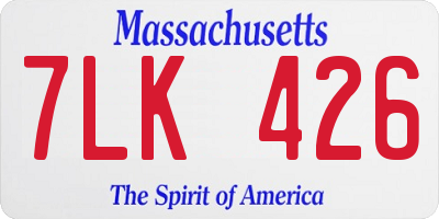 MA license plate 7LK426