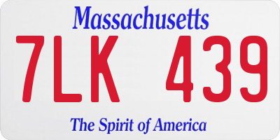 MA license plate 7LK439