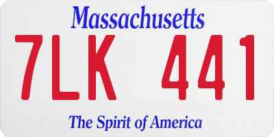 MA license plate 7LK441