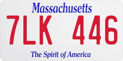 MA license plate 7LK446
