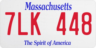 MA license plate 7LK448