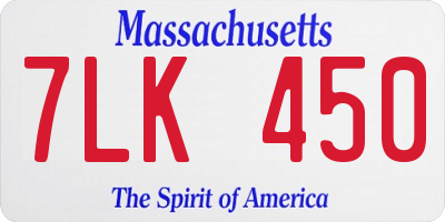 MA license plate 7LK450