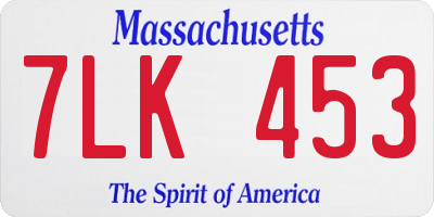 MA license plate 7LK453