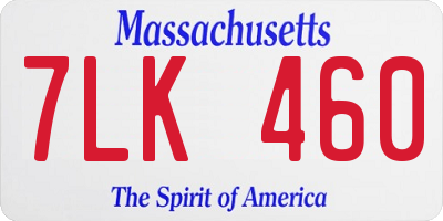 MA license plate 7LK460