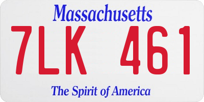 MA license plate 7LK461