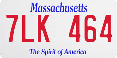 MA license plate 7LK464
