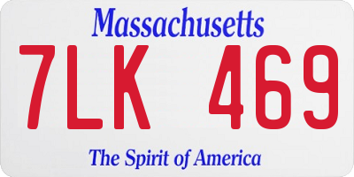 MA license plate 7LK469