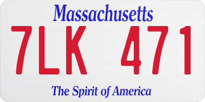 MA license plate 7LK471