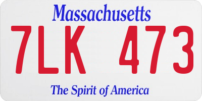 MA license plate 7LK473