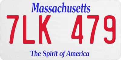 MA license plate 7LK479