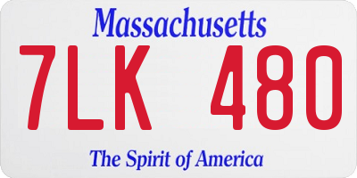 MA license plate 7LK480