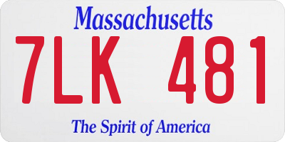 MA license plate 7LK481