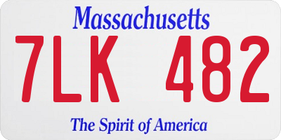 MA license plate 7LK482