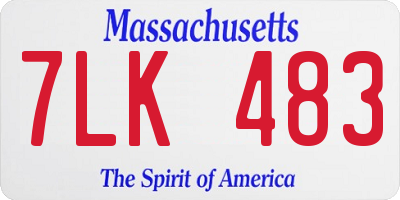MA license plate 7LK483