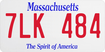 MA license plate 7LK484