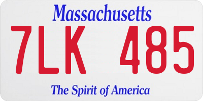 MA license plate 7LK485