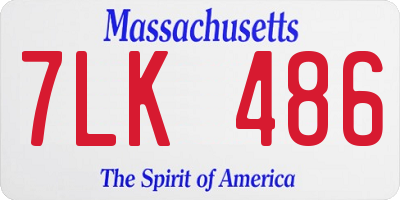 MA license plate 7LK486