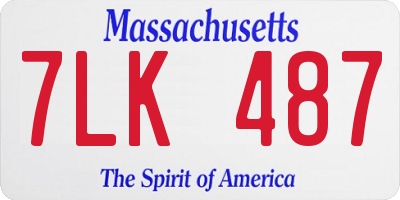 MA license plate 7LK487