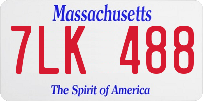 MA license plate 7LK488