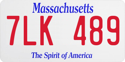 MA license plate 7LK489