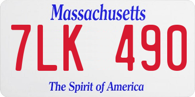MA license plate 7LK490