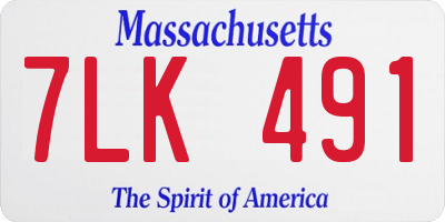 MA license plate 7LK491
